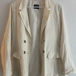 Abercrombie & Fitch Cream Linen Blazer